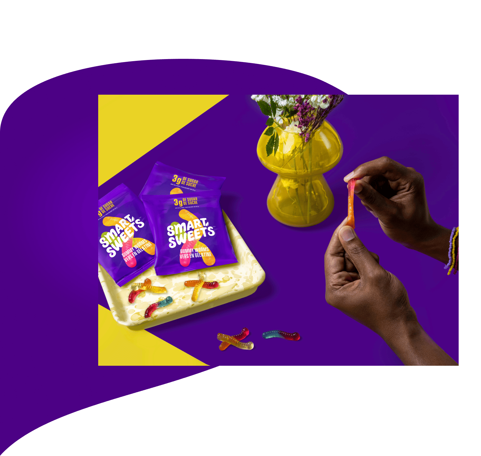 Bonbons gommeux TWIZZLERS Gummies PRESS'D pomme verte poire pêche, sac de  100 g