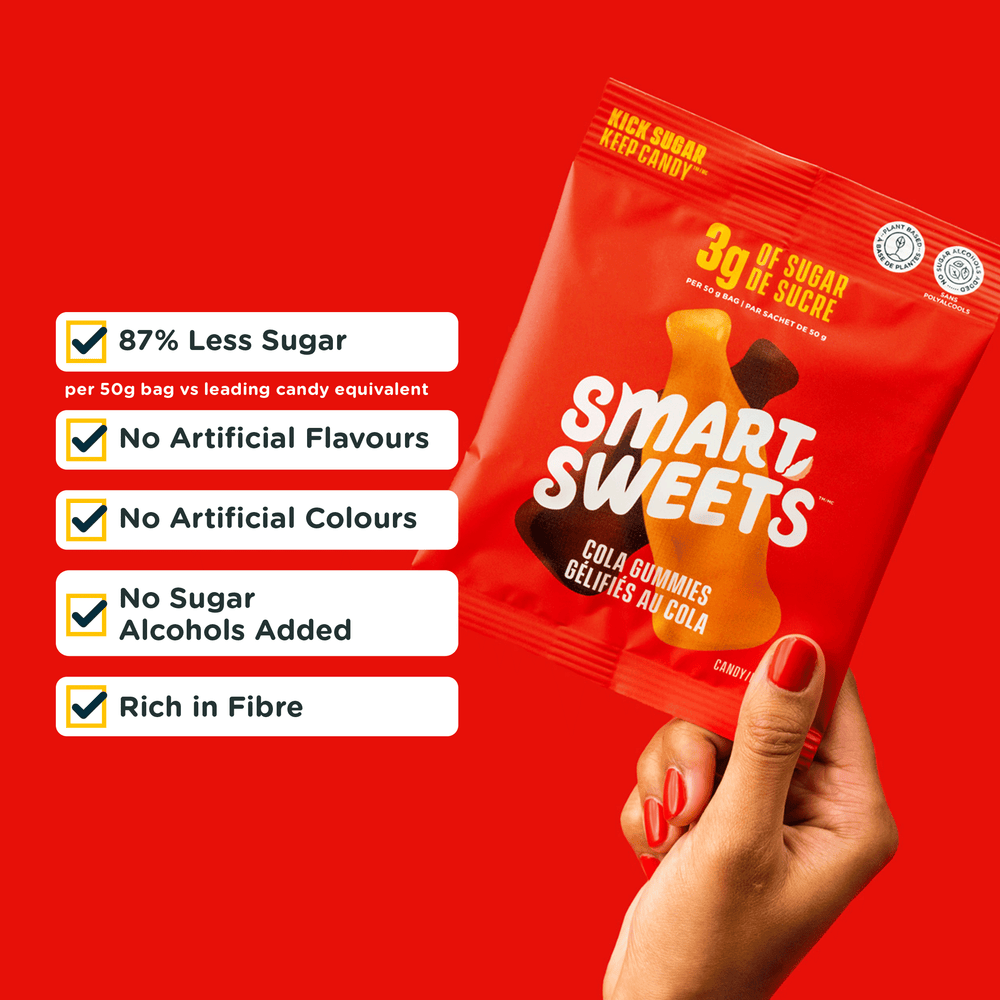 87% Less Sugar, No Artificial Flavours/Colours, No Sugar Alcohols Added, Rich in Fibre, 3g Sugar.
